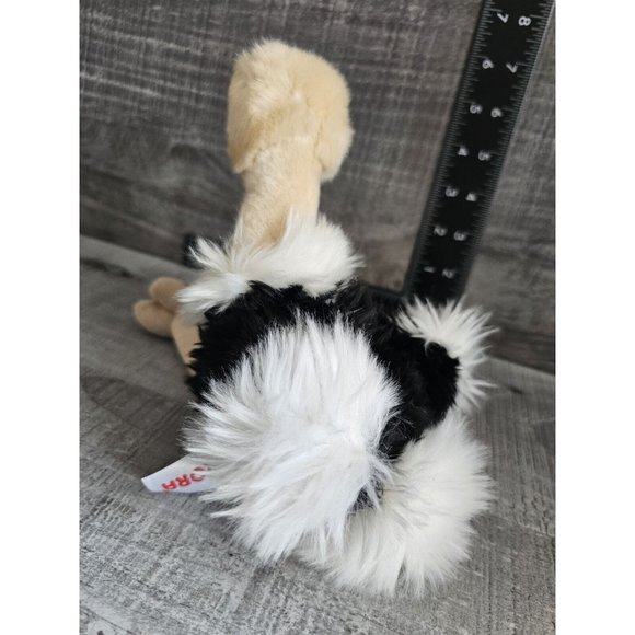 Aurora Ostrich Plush Stuffed Animal Fluffy Black White Gray Soft 2017 8" Toy - Picture 5 of 8